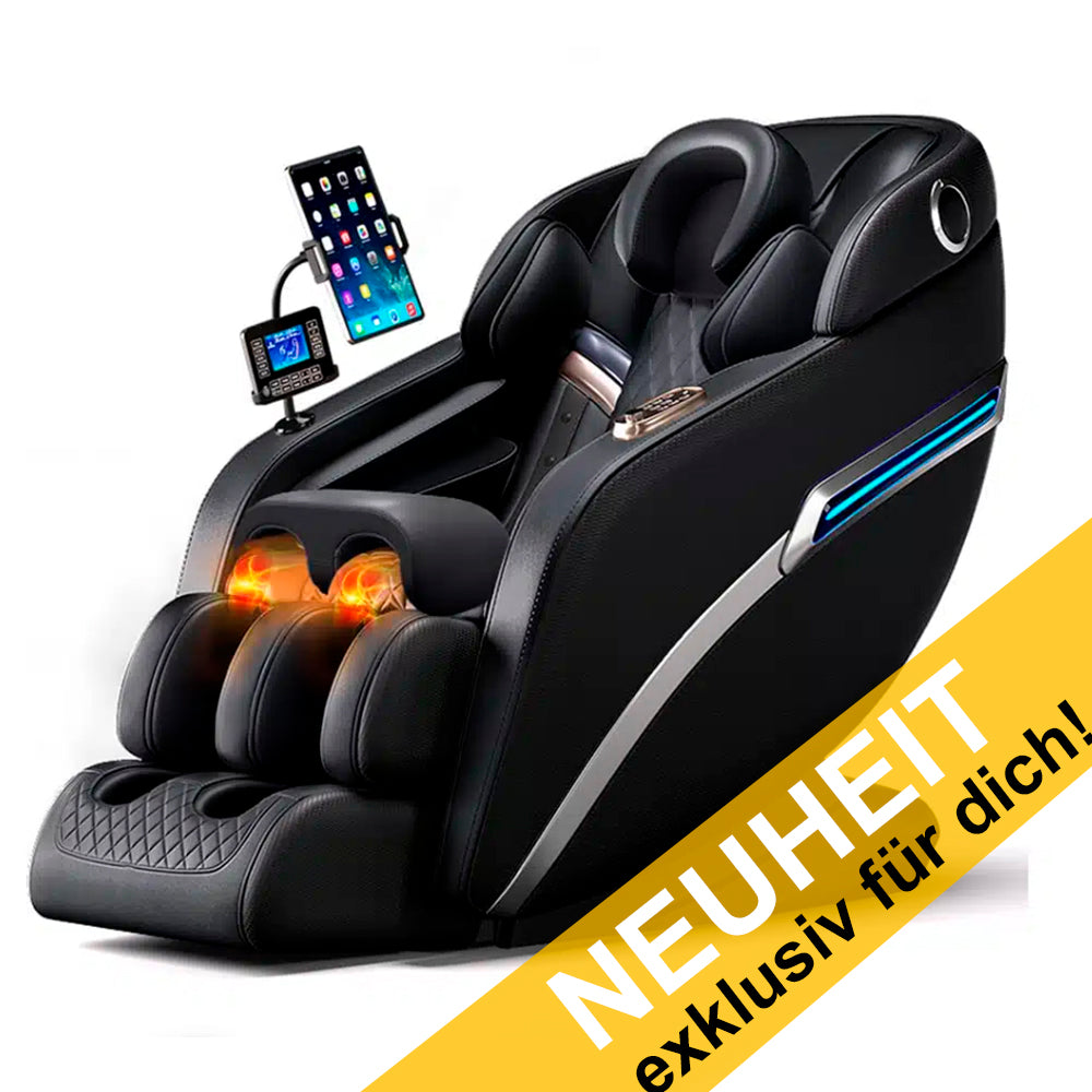 Massagesessel 4D Pro+ Schwarz mit Wärmetherapie und Sprachsteuerung