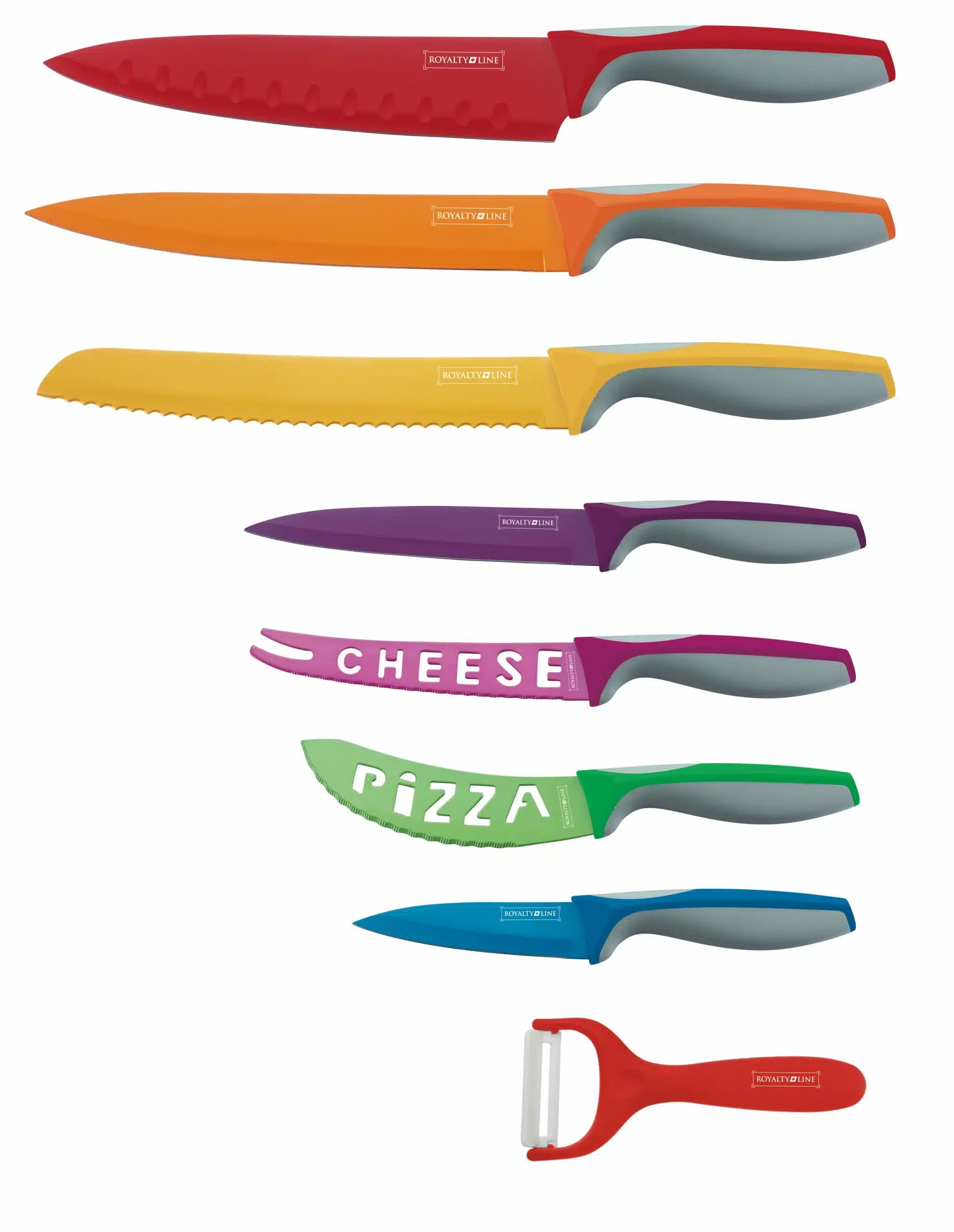 Messerset von Royalty Line (7 Teile - rostfrei - mehrfarbig)