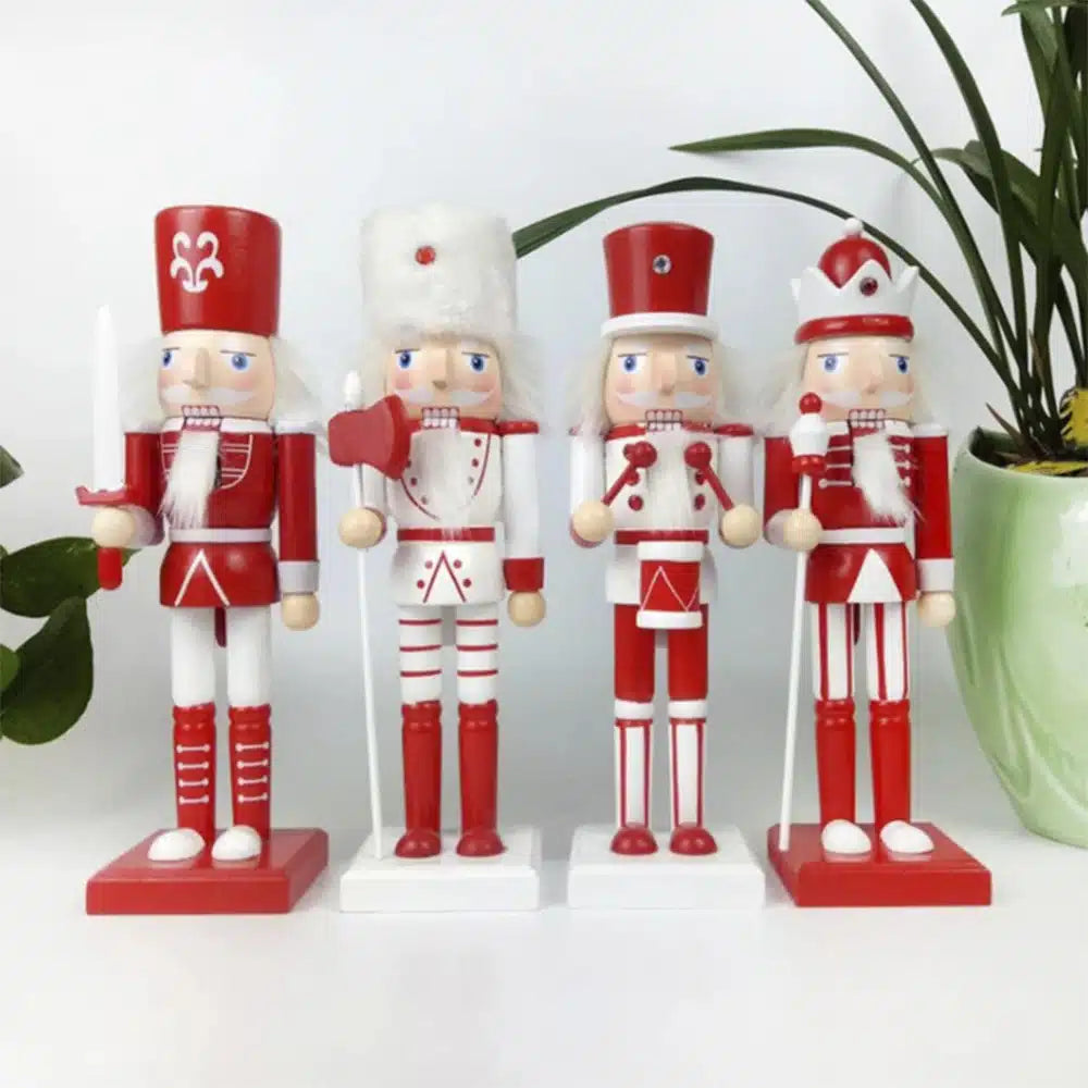 Nussknacker-Figuren aus Holz - 24 cm, Set mit 4 Figuren