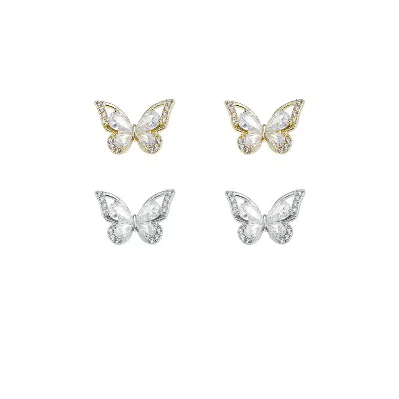 Ohrringe Schmetterling, Gold oder Silber