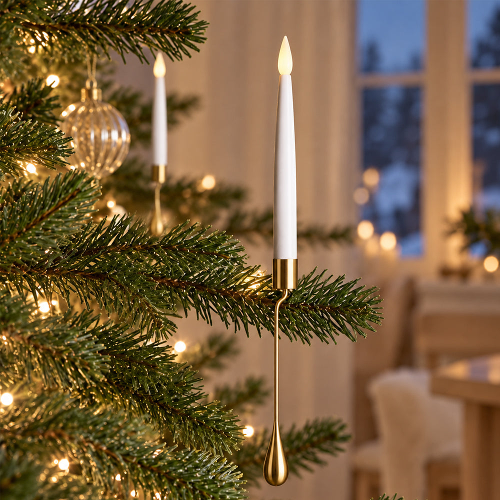 Kabellose LED-Weihnachtsbaumkerzen 8, 16 oder 24 Stück - Passen die meisten Georg Jensen Kerzenhalter usw.
