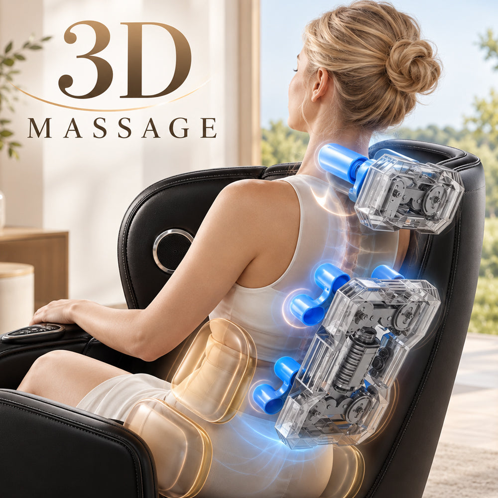 3D-Massagesessel – Zero Gravity und Wärmefunktion – Modell 988C6, Schwarz