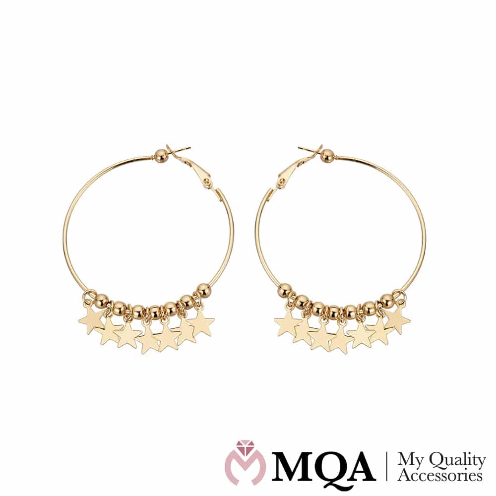 Ohrringe mit 7 kleinen Kugeln und Sternen