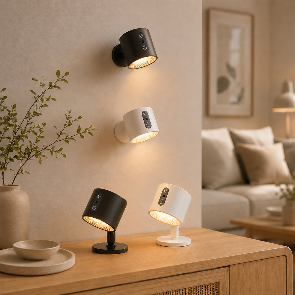 LED-Nachtlampe 360° drehbar, magnetisch, 3 Farbtemperaturen – weiß oder schwarz