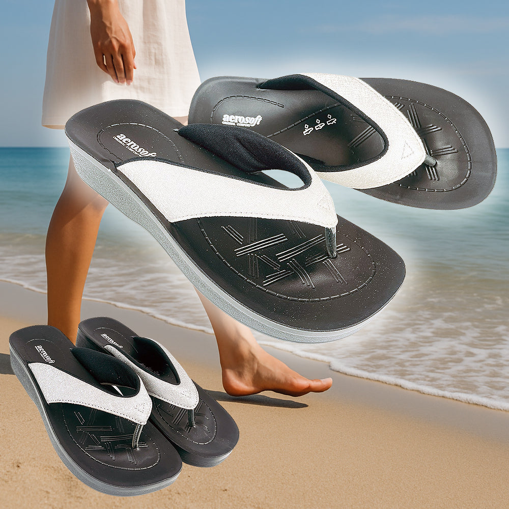 Sandalen von Aerosoft – Modell 3801 in Weiß & Silber
