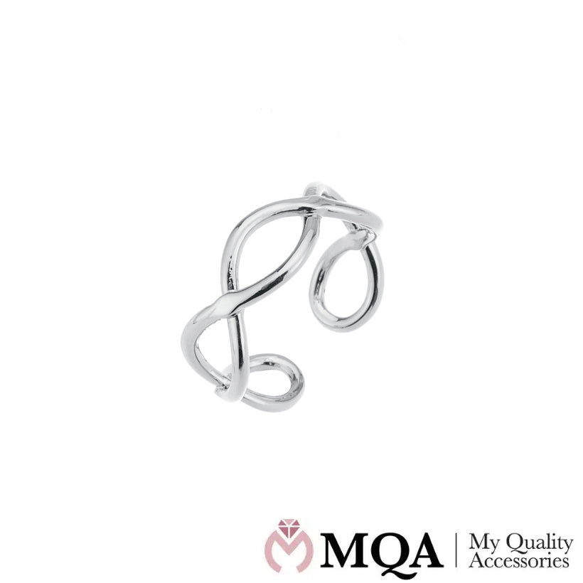 Ring silberfarben mit abstraktem, verdrehten Design