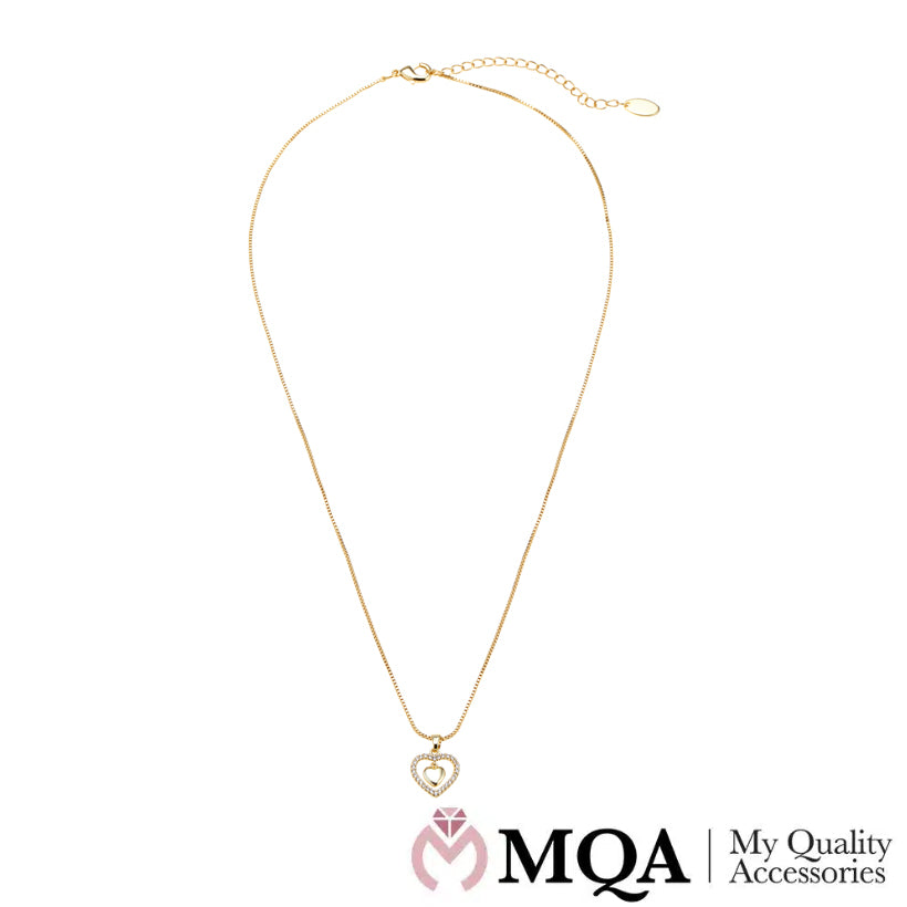 Halskette goldfarben, Anhänger mit Herz
