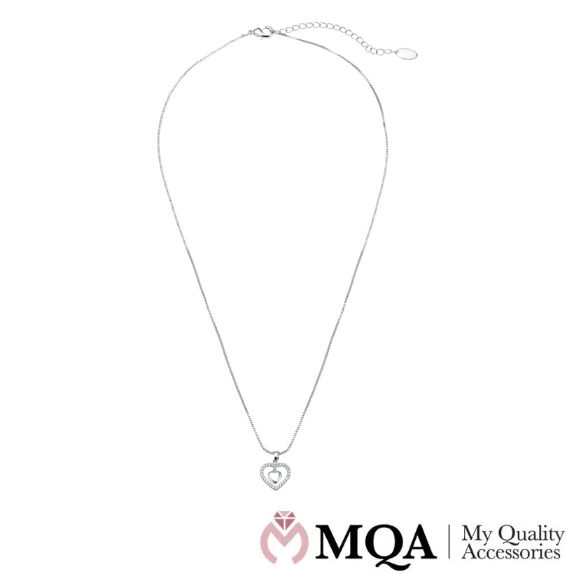 Halskette silberfarben, Anhänger mit Herz