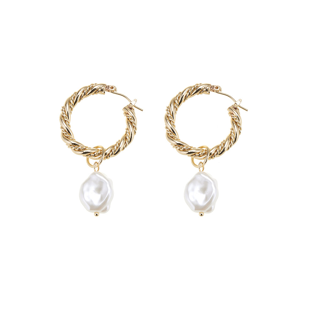 Ohrringe, breit mit großem schönen Stein