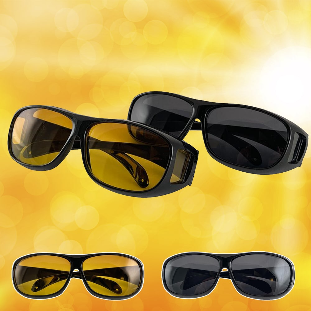 HD-Vision Brille - 2 Stk Tag + Nacht polarisierte Brille (perfekt als Auto-