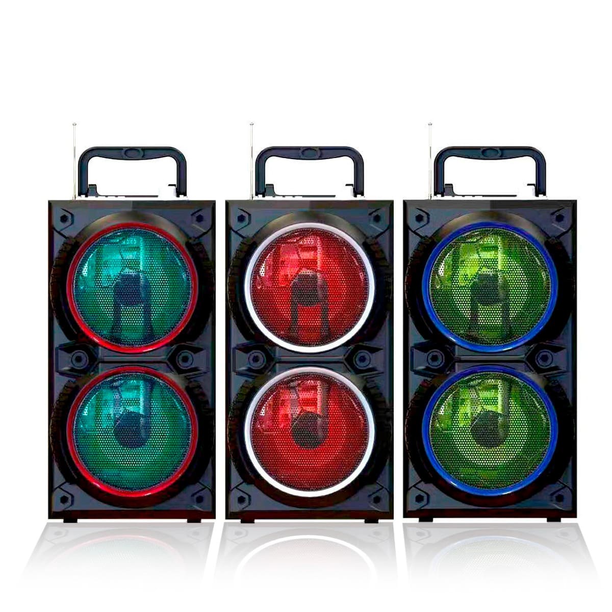 Bluetooth-Lautsprecher (wiederaufladbar) mit Disco-Licht und USB-Anschluss
