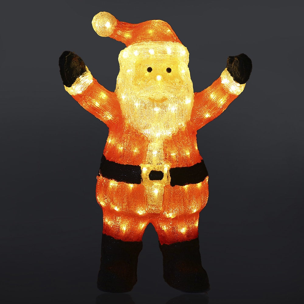 Weihnachtsmann, 60 cm Höhe mit LED-Lichtern