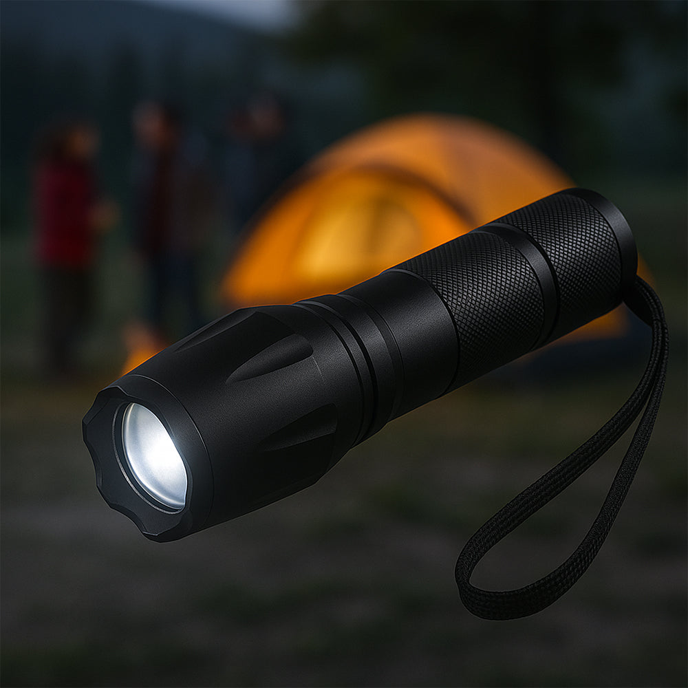 Taclight LED Zoom-Taschenlampe (wasserdicht und stoßfest) m/5 Funktionen