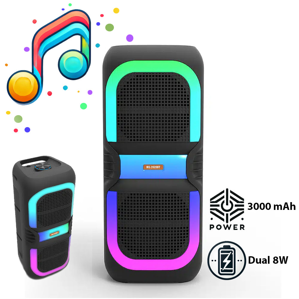 Bluetooth-Lautsprecher mit RGB-Licht, FM-Radio und Mikrofon