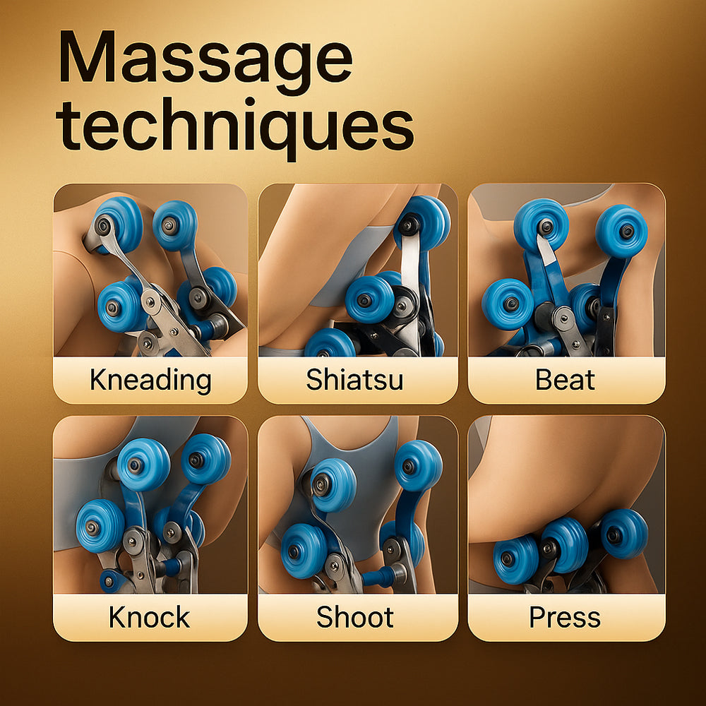 Massagesessel 4D Luxus Pro+ mit SL-Technologie, Wärmetherapie, Sprachsteuerung & Touchscreen - Modell M5 weiß