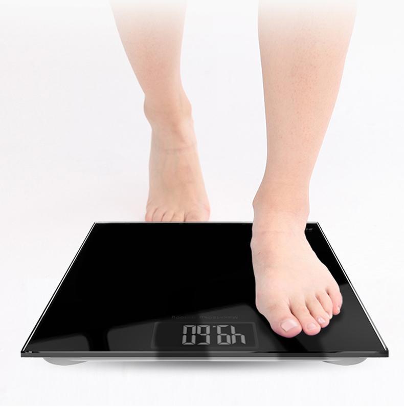 Personenwaage aus gehärtetem Glas (150 kg) Schwarz - Elektronisch