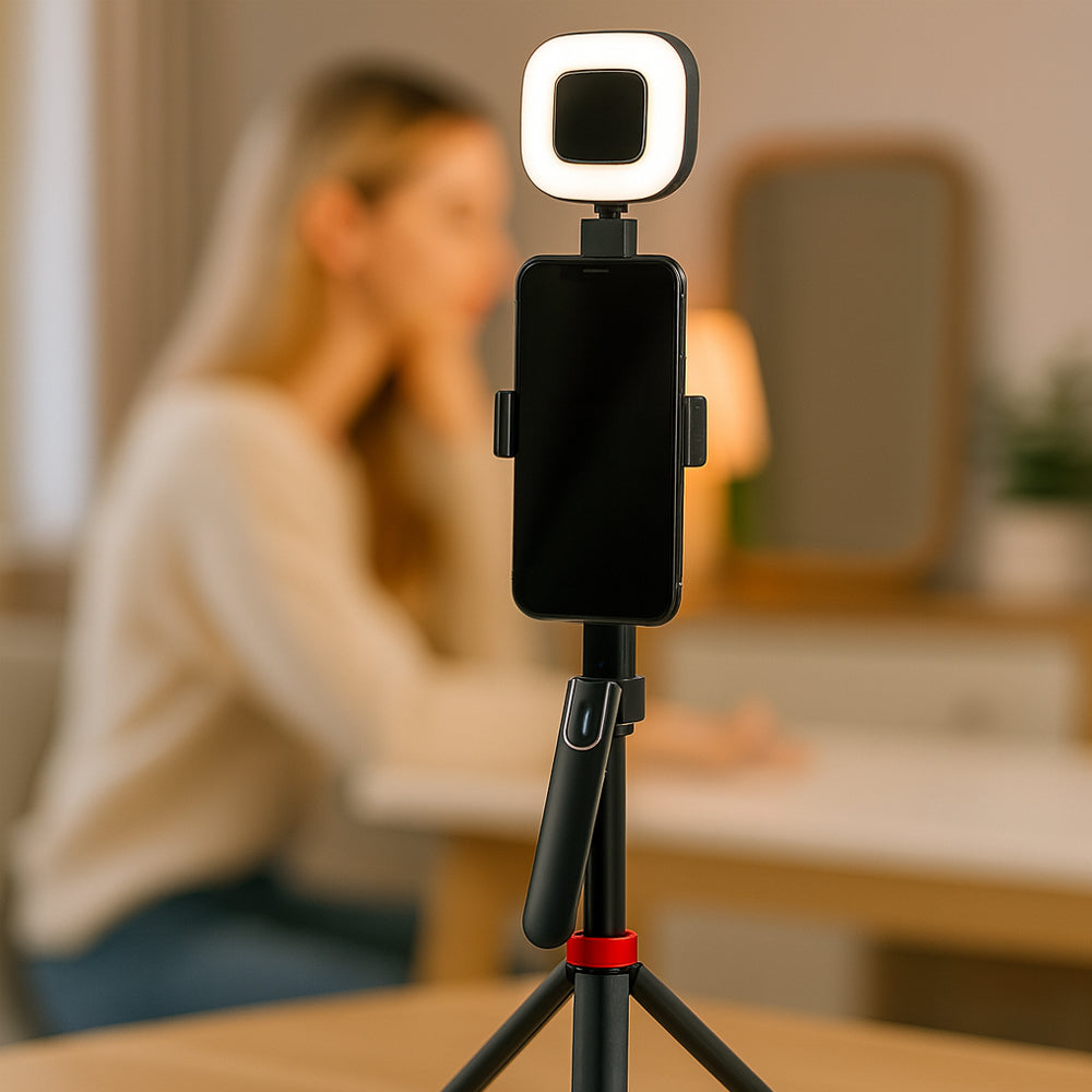 Selfiestick mit intelligenter Gesichtserkennung inkl. Licht - Q185