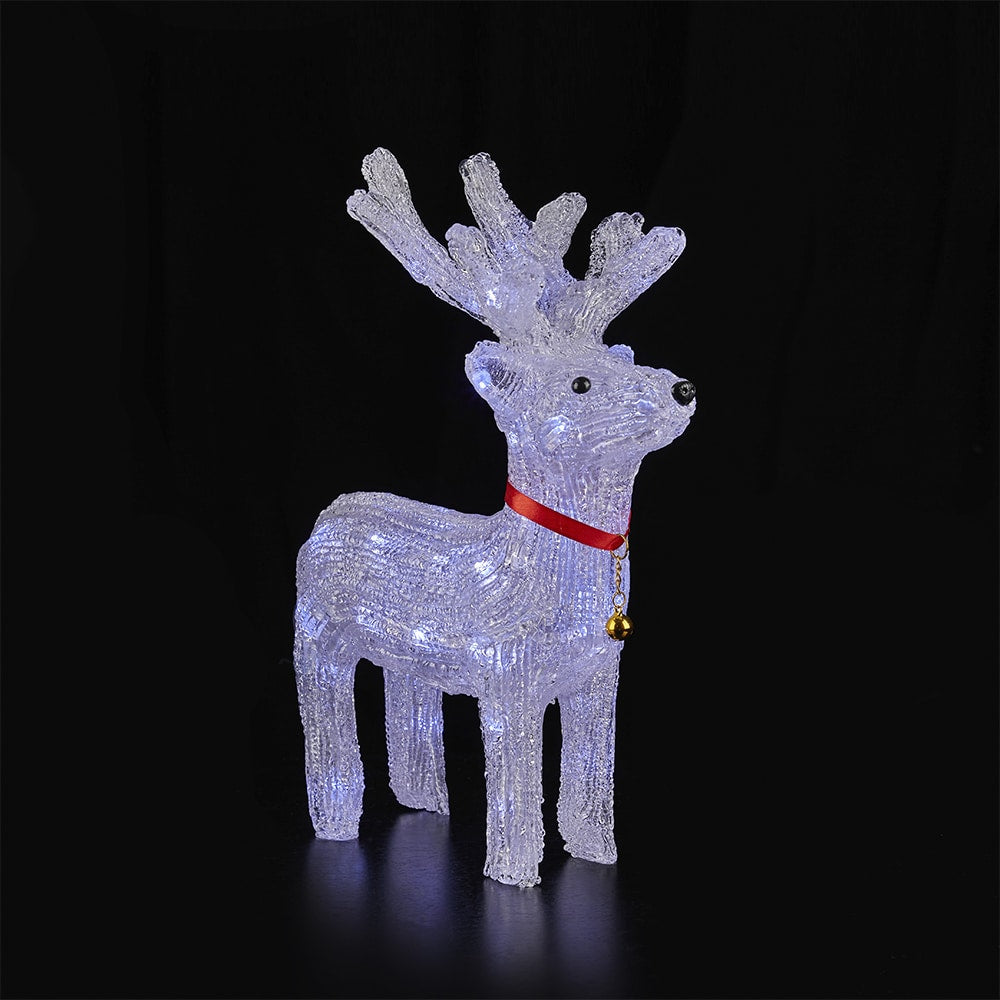 Rentier Akryl - Höhe 35 cm mit LED-Licht