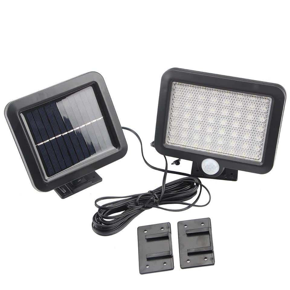 LED Lampe schwarz (quadratisch) mit Bewegungssensor - Solar