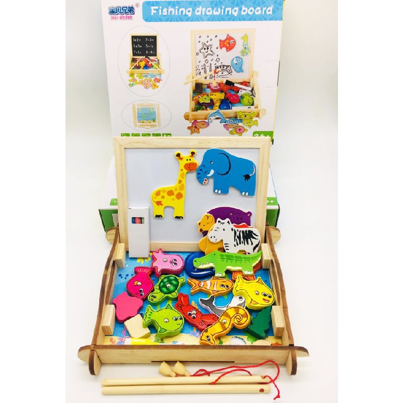 Magnet-Angelsee und Tafel (mit Fischen)