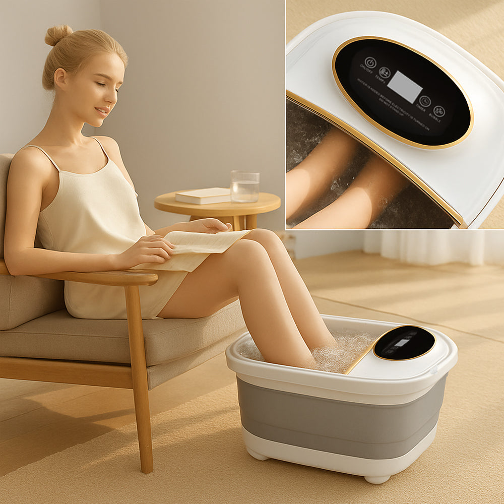 Faltbares Fußspa – mit Wärme und 6 Massageköpfen für eine Tiefenmassage