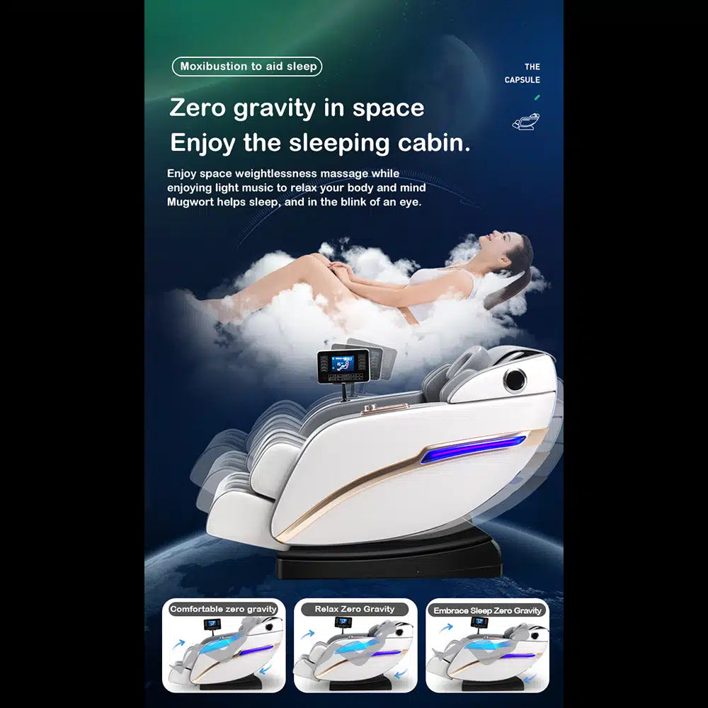 Massagesessel 4D Pro+ Schwarz mit Wärmetherapie und Sprachsteuerung – Modell M9 Schwarz