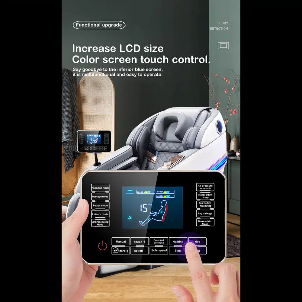 Massagesessel 4D Pro+ Schwarz mit Wärmetherapie und Sprachsteuerung – Modell M9 Schwarz