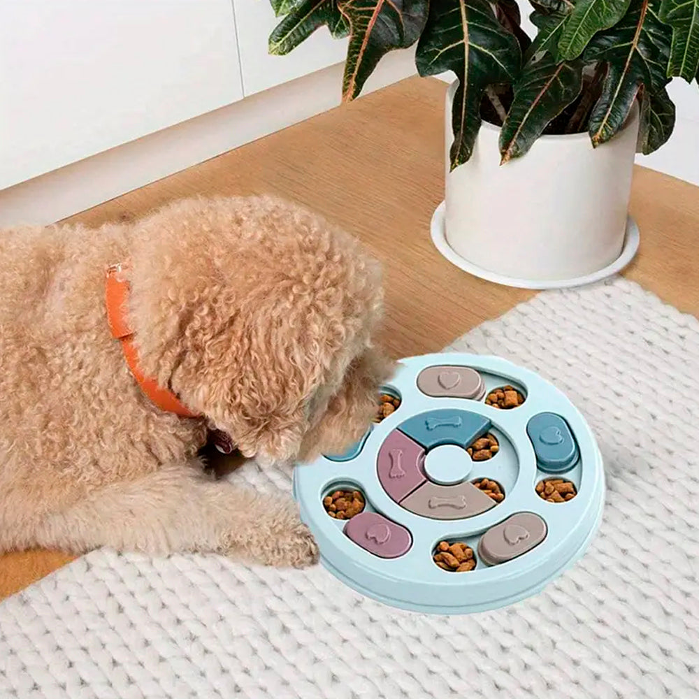 Interaktives Rundes Hundepuzzlespiel