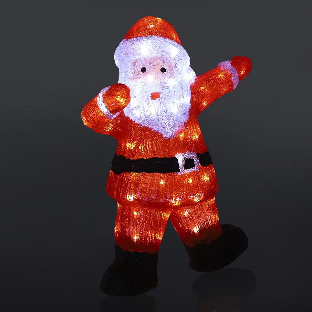 Weihnachtsmann Höhe 55 cm mit LED-Lichtern