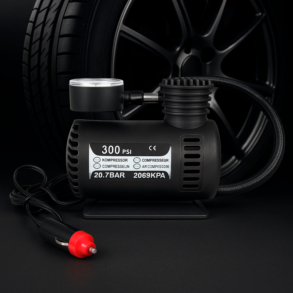 Leistungsstarker 300 PSI (20,7 bar) 12-Volt-Kompressor – perfekt für Auto, Fahrrad, Ball usw.