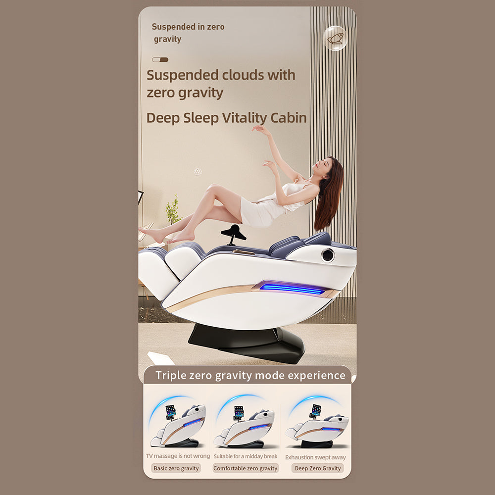 Massagesessel 4D Pro+ Schwarz mit Wärmetherapie und Sprachsteuerung – Modell M9 Schwarz