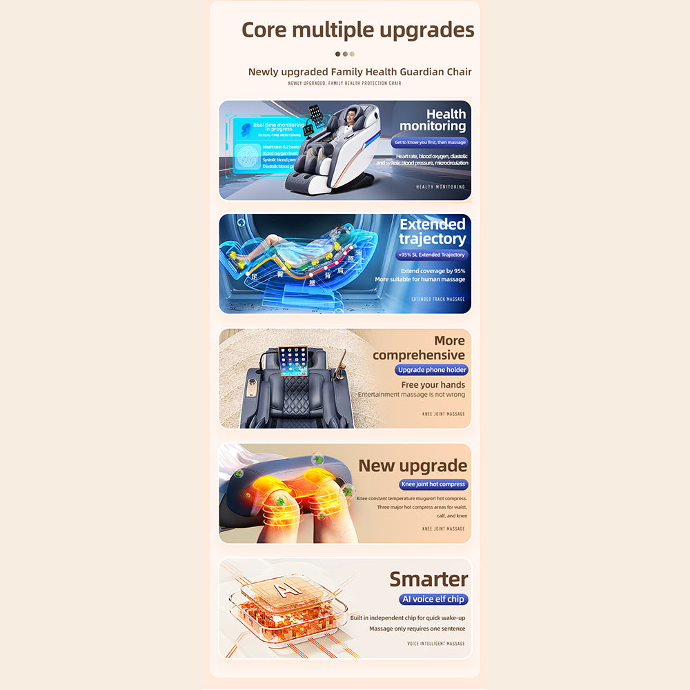 Massagesessel 4D Pro+ Schwarz mit Wärmetherapie und Sprachsteuerung – Modell M9 Schwarz