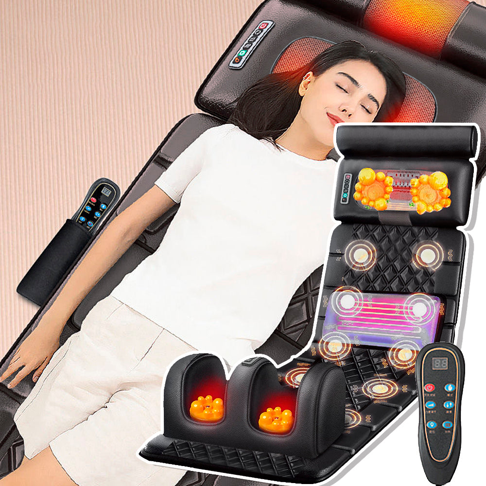 Elektrische Massagematte (schwarz) mit 10 Zonen – Totale Entspannung von Nacken bis Füße