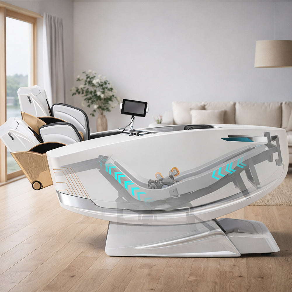 Massagesessel mit 4D-Körperscanning, Dual Zone Stretching, 32 Airbags, Wärme im Lendenbereich/Beinen und Zero Gravity - Modell 988A