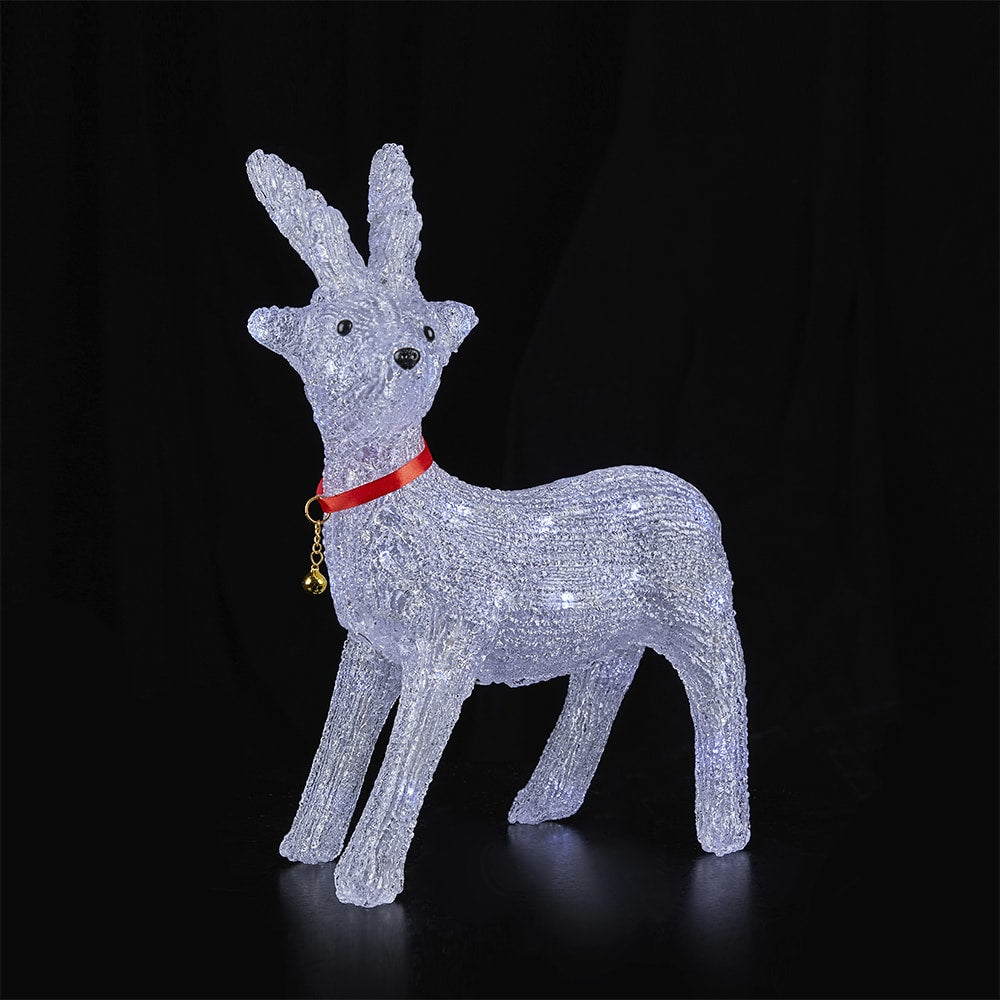 Rentier Akryl - Höhe 41 cm mit LED-Licht