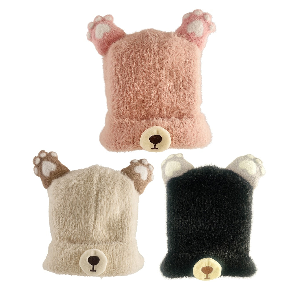 Gemütliche Plüschstrickmützen