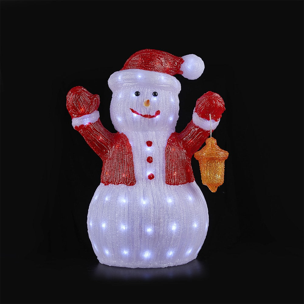 Schneemann Acryl - Höhe 60 cm mit LED-Licht