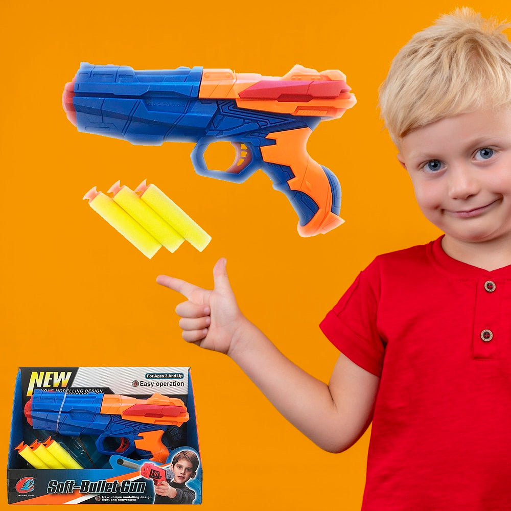 Spielzeug-Softgun mit 3 Schaumstoffpfeilen - Spielzeugpistole