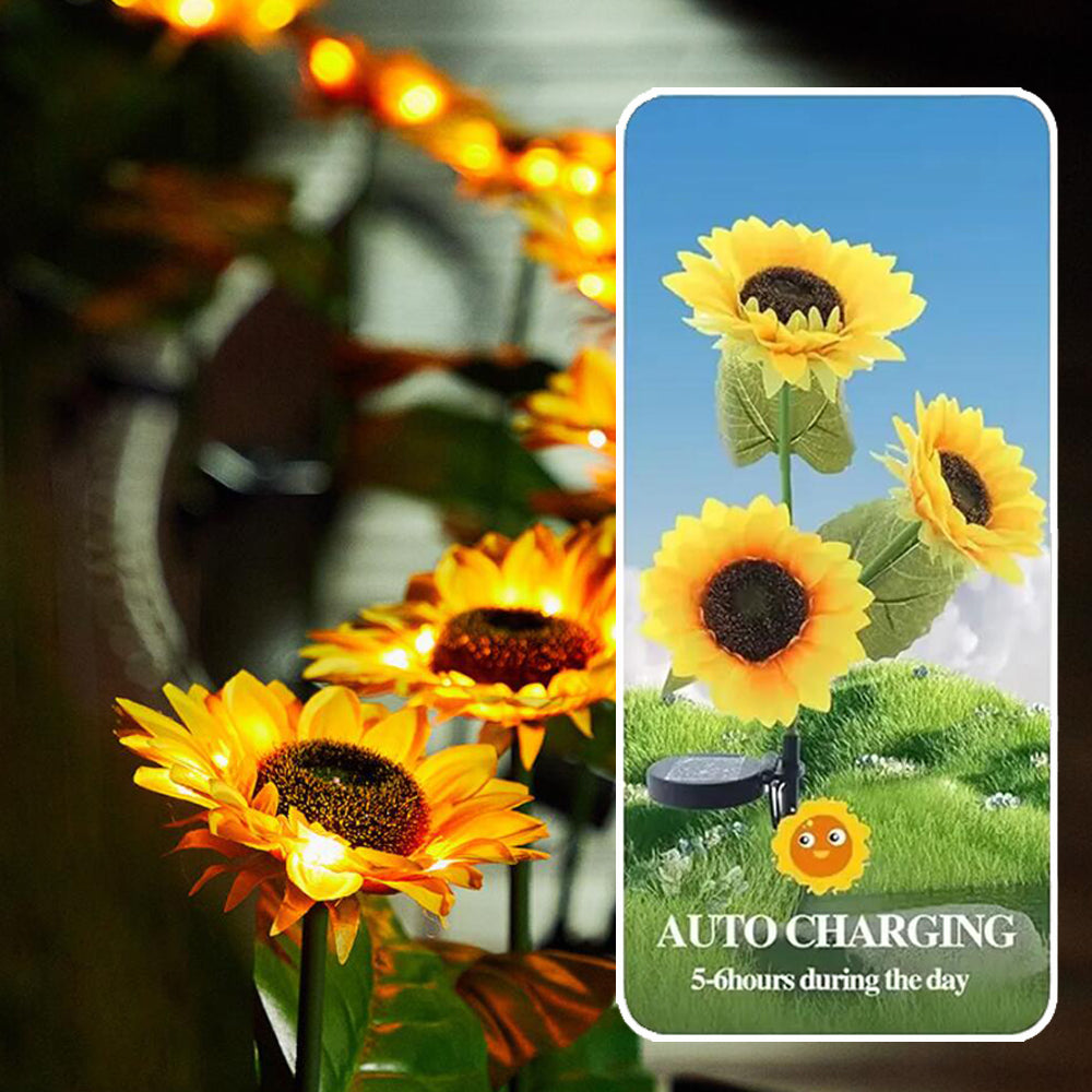 Solar-Sonnenblumen-Gartenlampe 80 cm