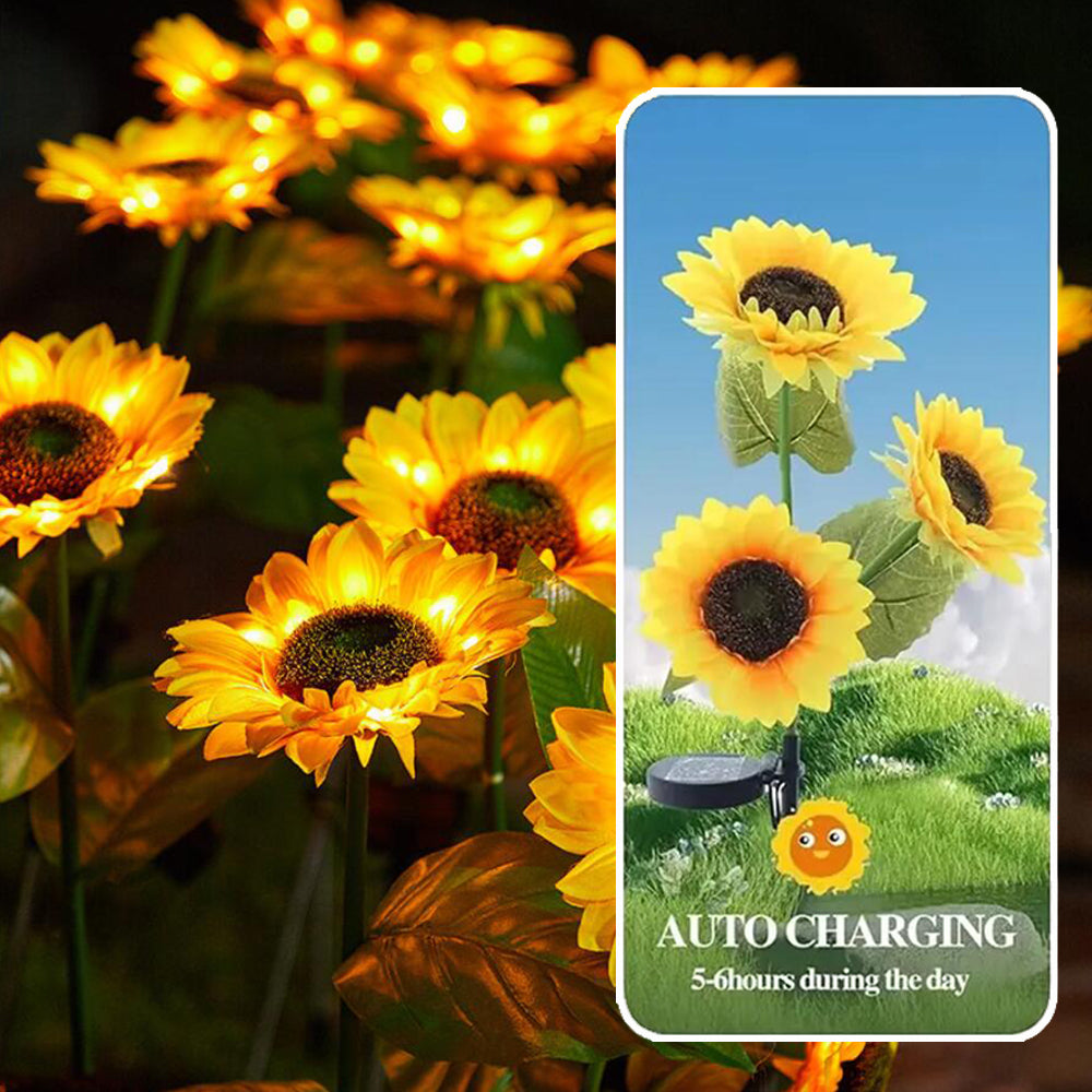 Solar-Sonnenblumen-Gartenlampe 78 cm