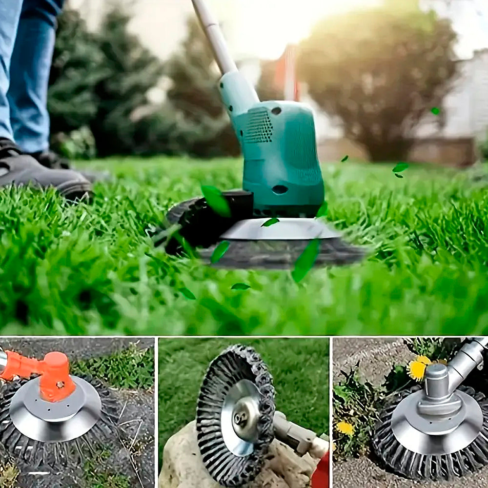 Stahldraht-Rasentrimmerkopf - Universal Unkrautbürste Für Garten & Gehweg