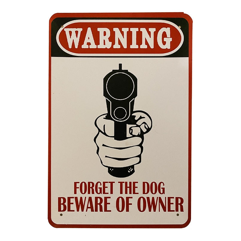 Metallschild - Warning