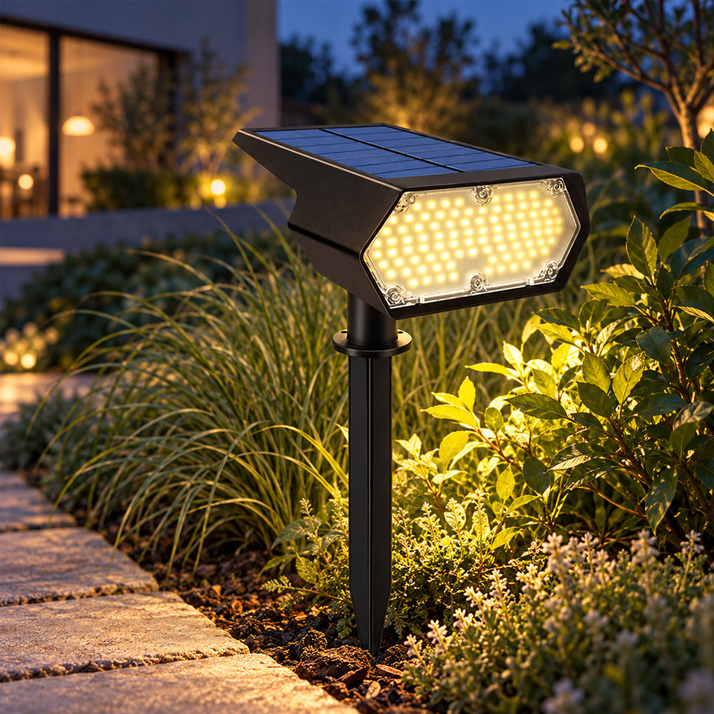 Solarleuchte mit 92 LEDs und wahlweise warmem oder weißem Licht