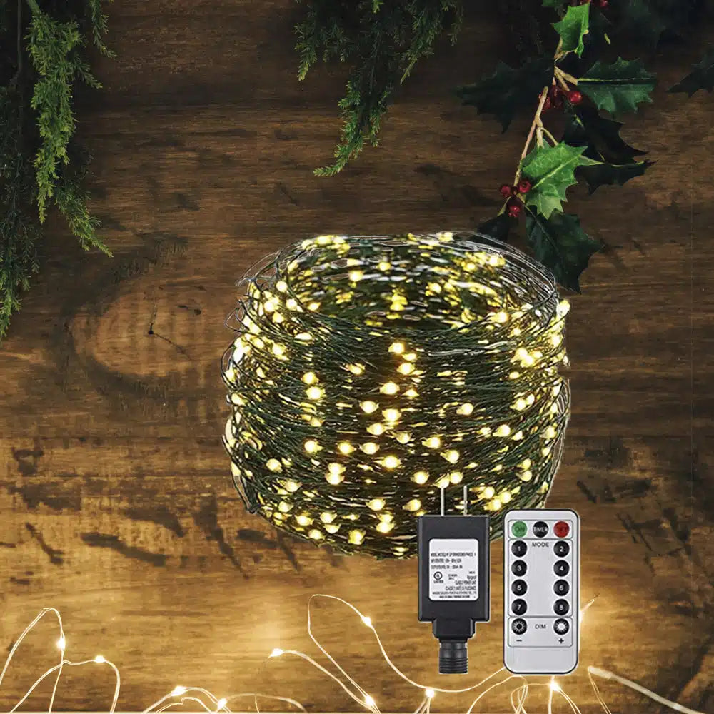 LED-Lichterkette mit Fernbedienung und 8 Lichteinstellungen – 30/40/50 Meter –