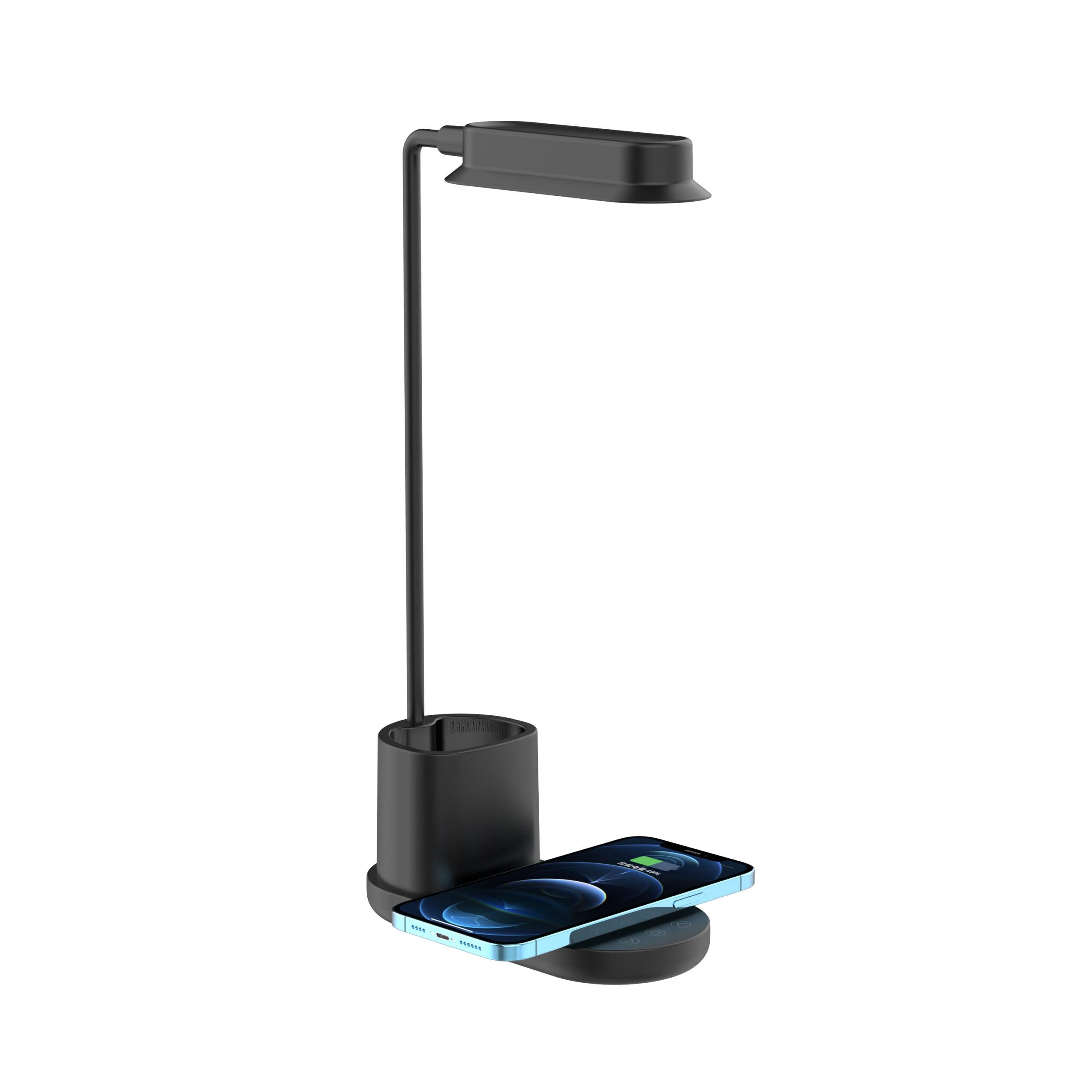 LED-Tischleuchte mit Dimmer &amp; kabellosem Ladegerät für Smartphones (3-in-1)
