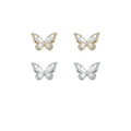 Ohrringe Schmetterling, Gold oder Silber