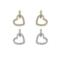 Ohrringe Herz mit kleinen Perlen, Gold oder Silber