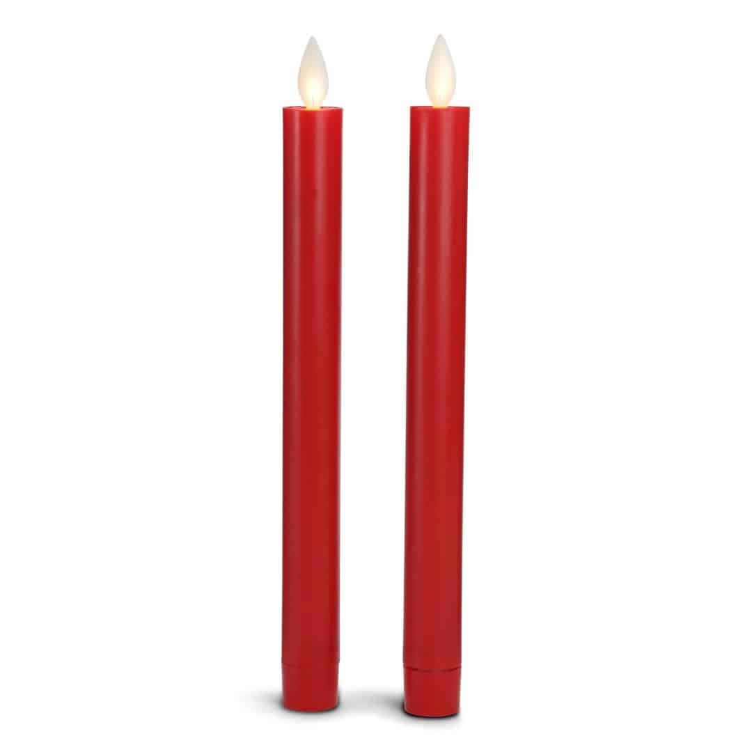 2 Stk. LED-Tafelkerzen mit beweglicher Flamme