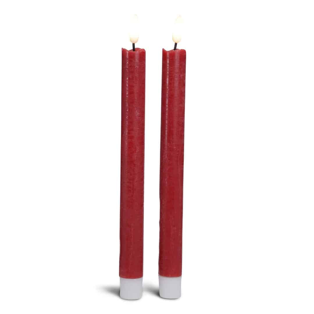 2 LED-Kerzen in Stearin mit realistischer, beweglicher Flamme