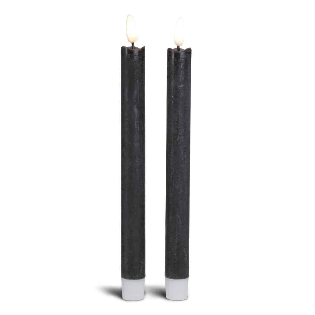 2 LED-Kerzen in Stearin mit realistischer, beweglicher Flamme